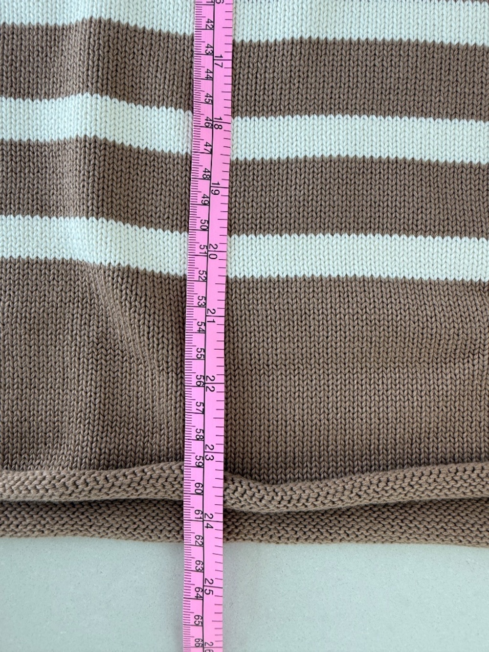 NEW Frank & Eileen Monterey Cotton Sweater in Camel Cream Stripe, Medium - Picture 9 of 10